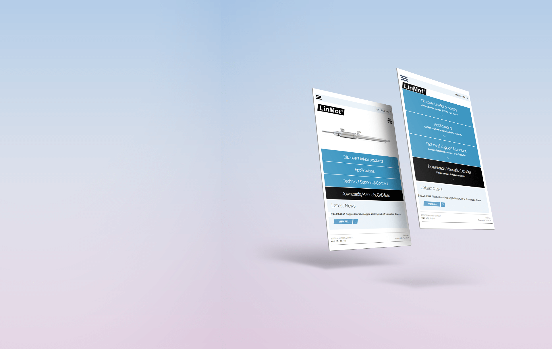 Strona internetowa dla LinMot Swiss